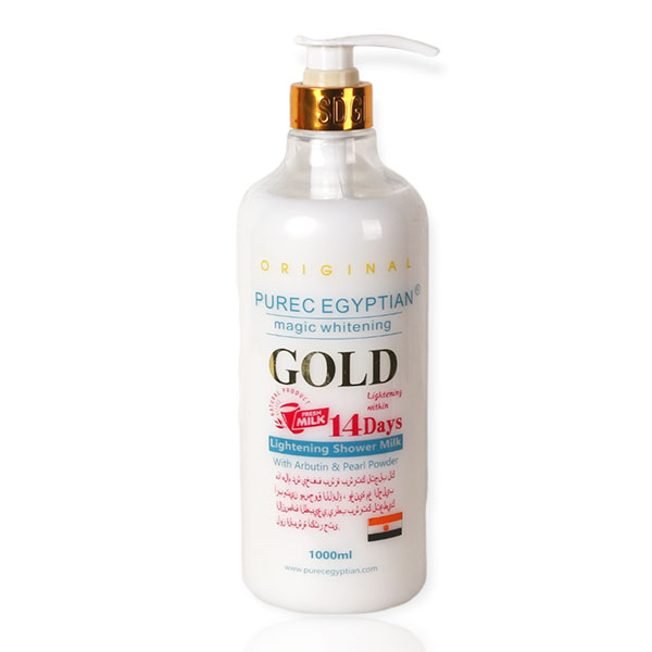 Purec Egyptian Gold Shower Gel - Arbutin & Pearl Powder- 1000ml | Purec
